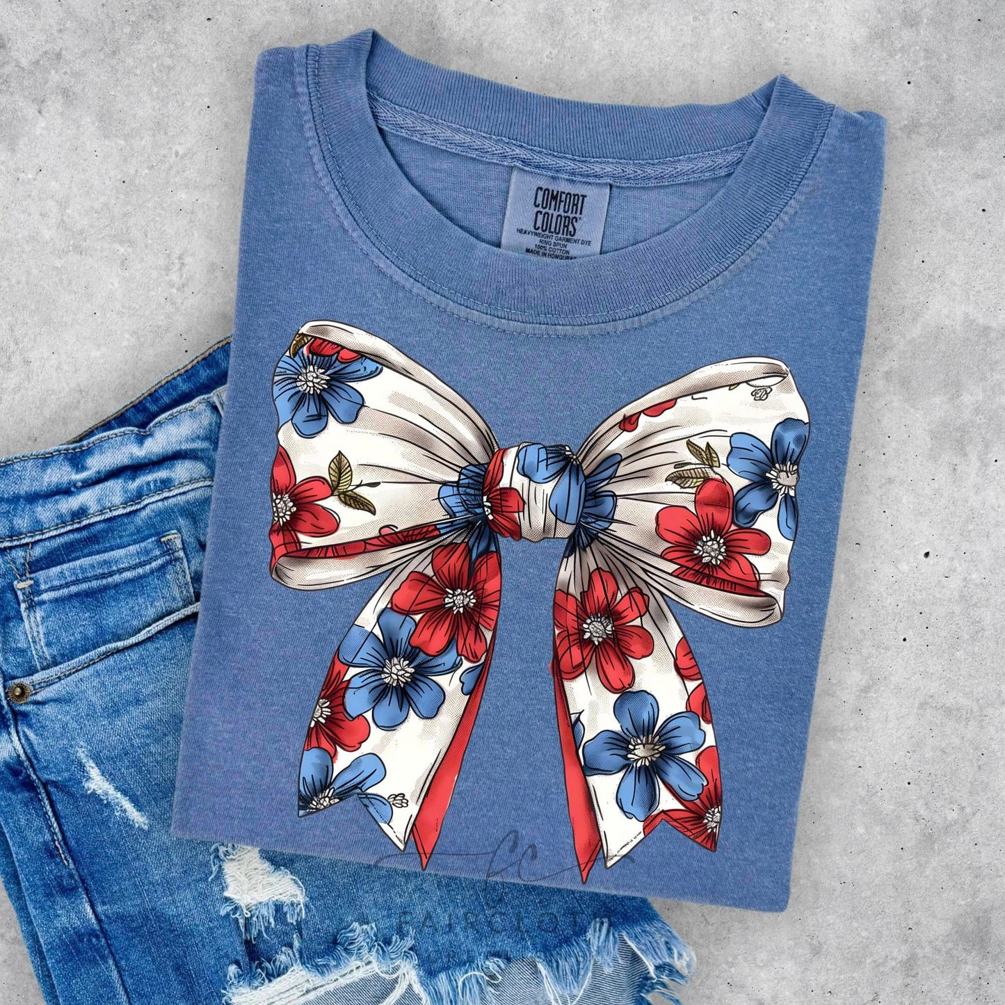 Fourth July Floral Bow