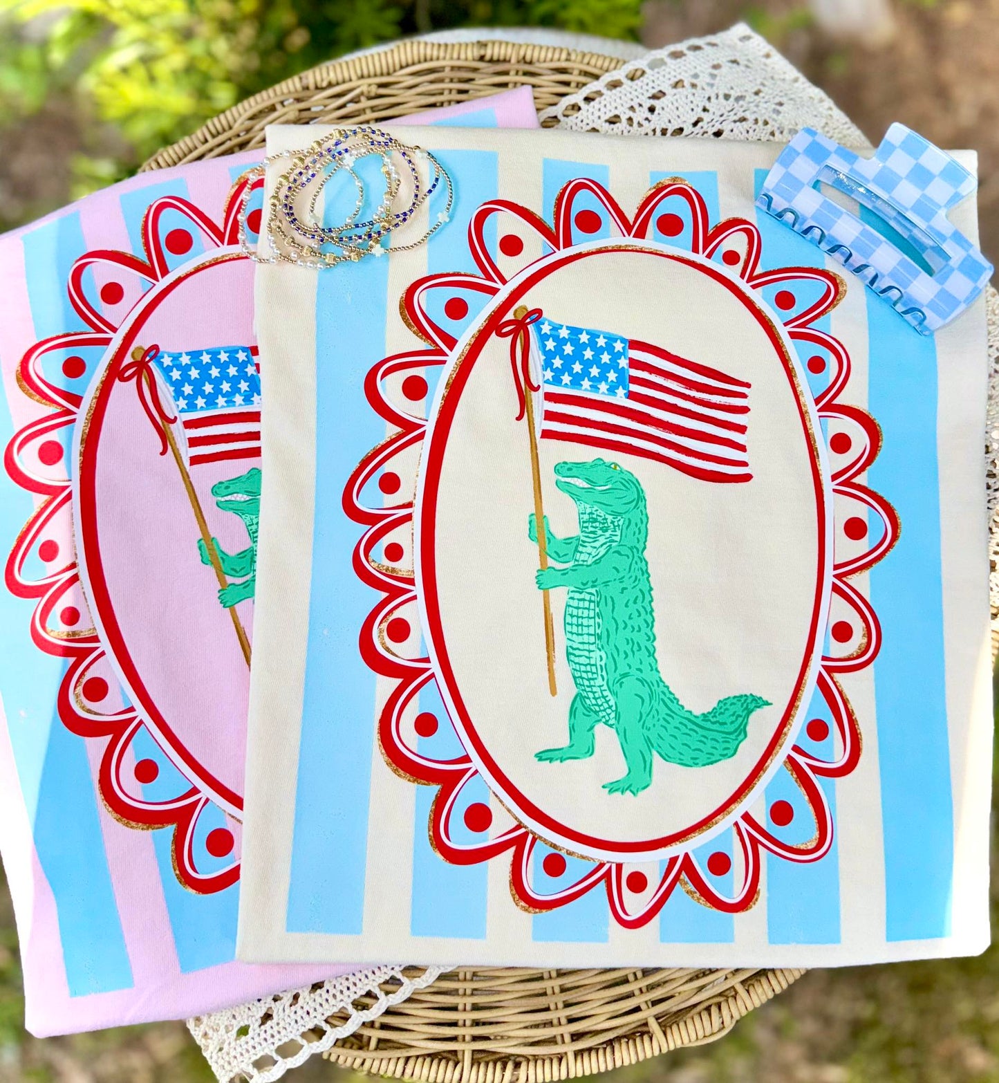 Gator Holding Flag