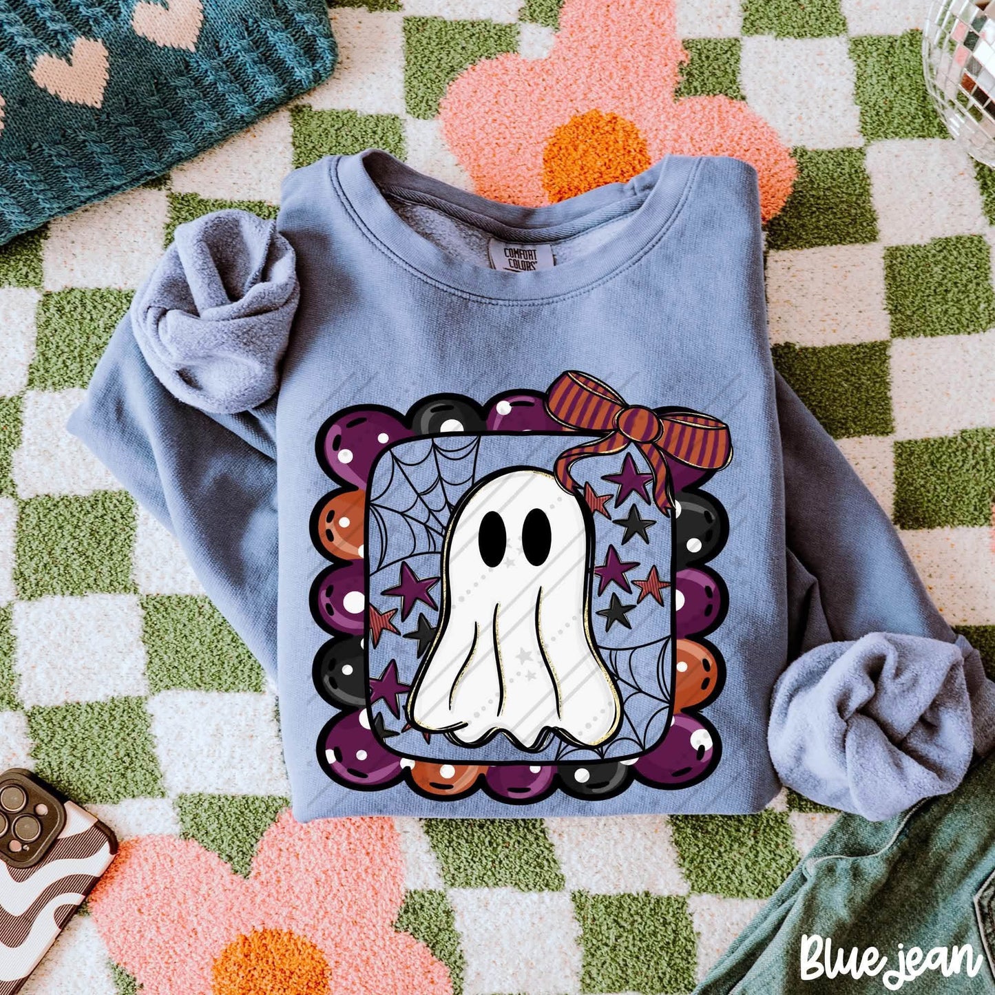 Ghost with Border and Bow