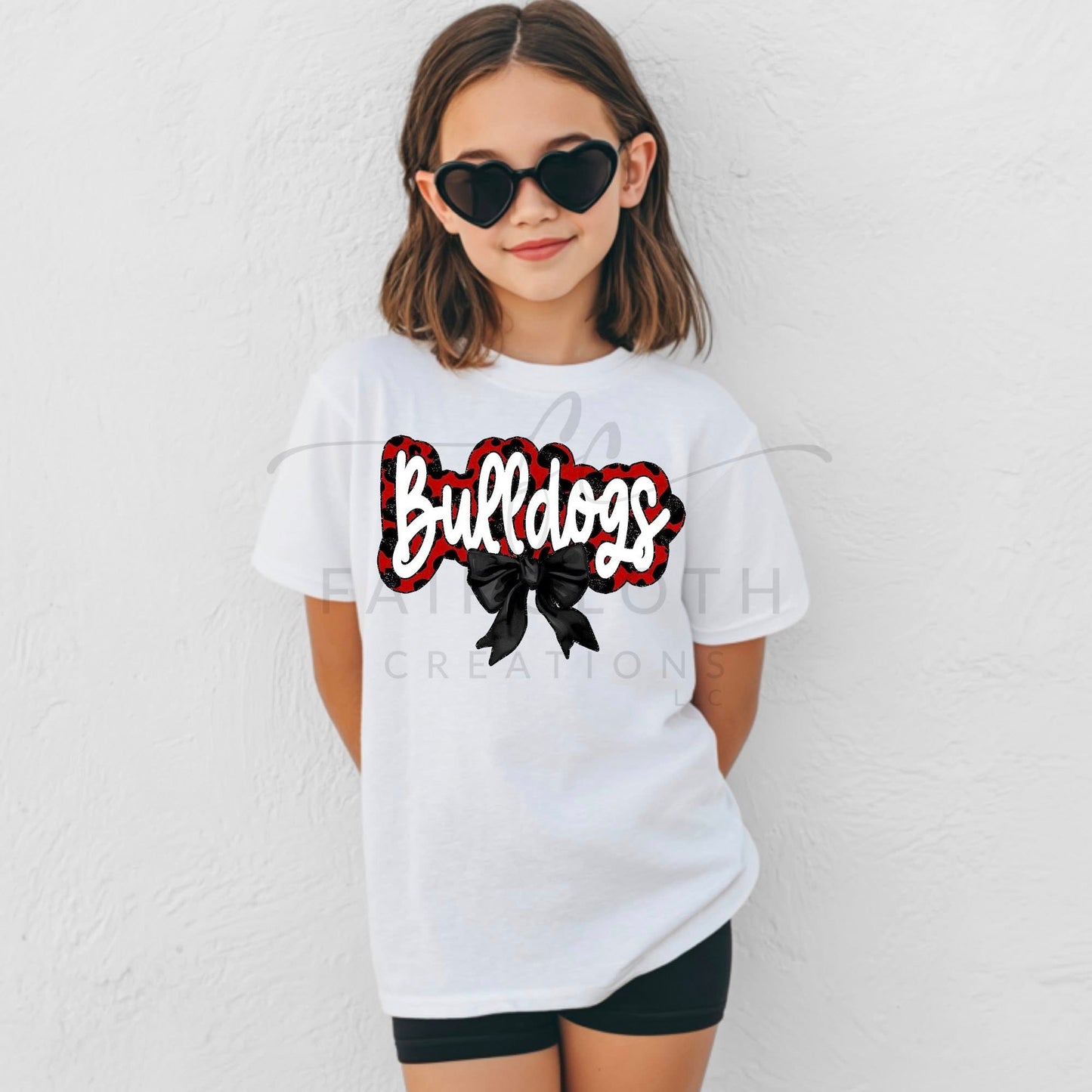 Glitter Bulldogs with Black Bow