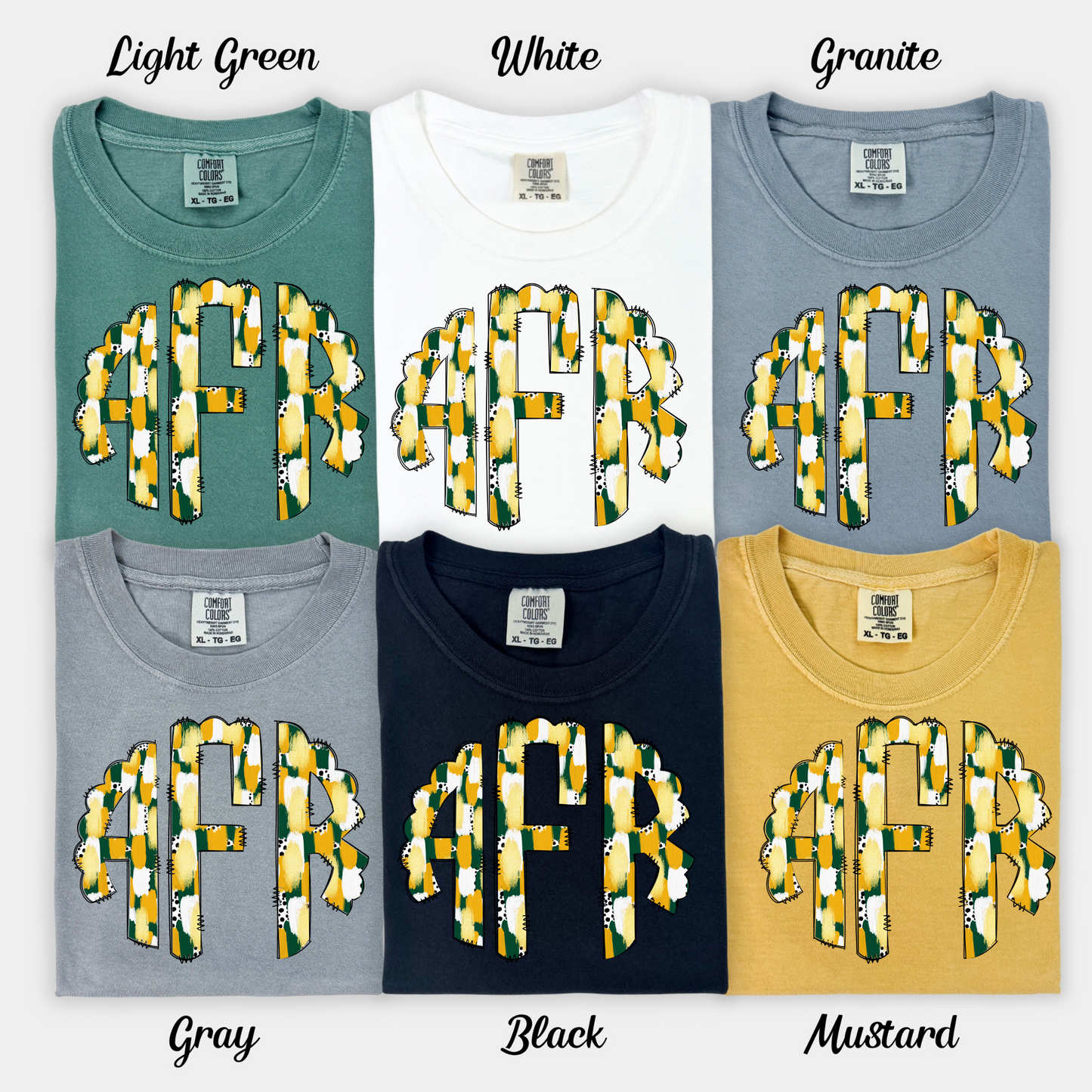 Green Gold Brushstroke Monogram