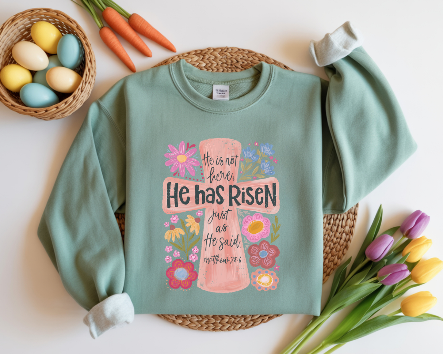 He is Risen Watercolor Cross