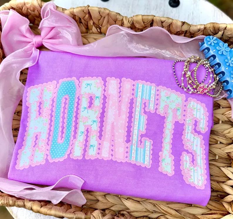 Hornets- Pink and Blue Patchwork