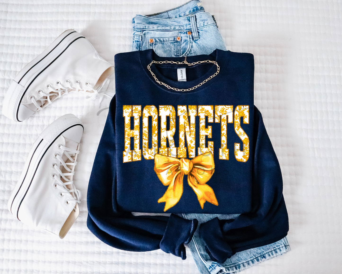 Hornets Yellow Gold Floral with Bow