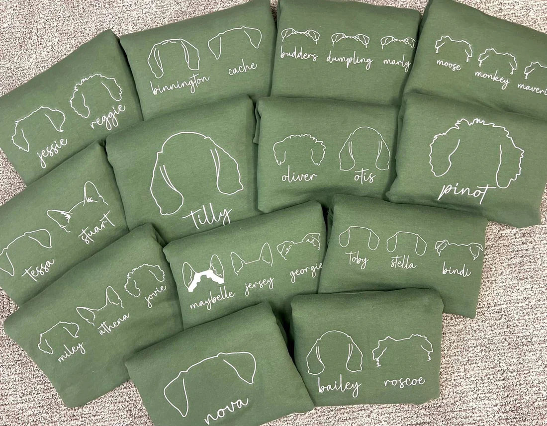 Embroidered Dog Outlines