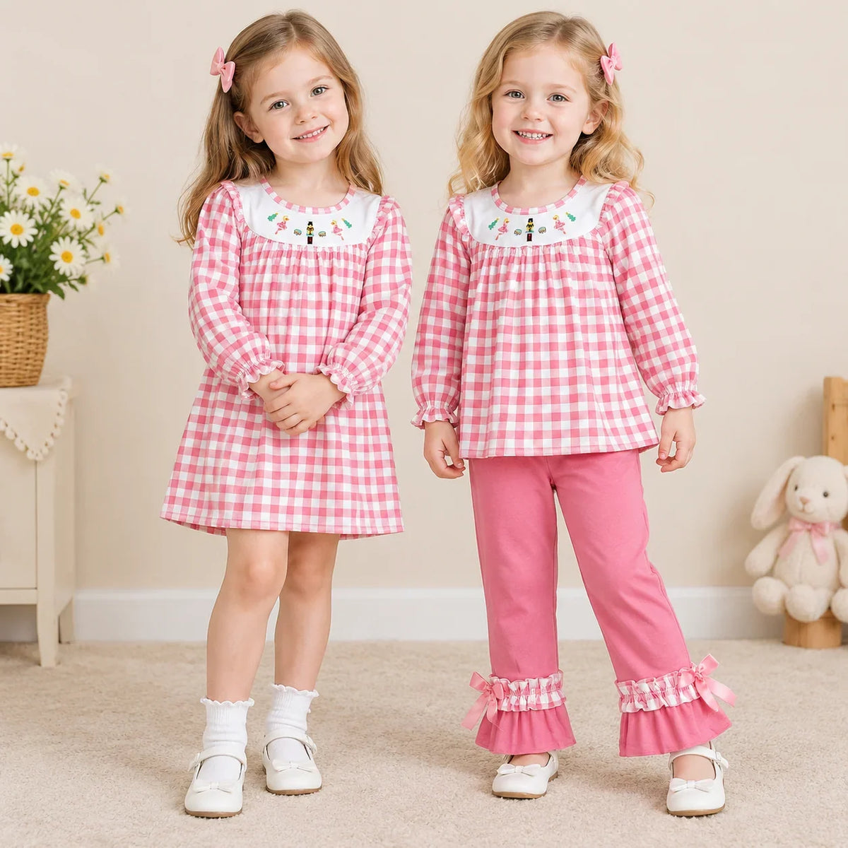 Pink Gingham Nutcracker Dress & Pants Set — alternate photo