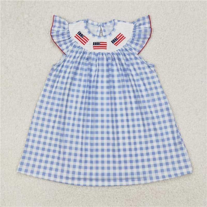 Trio American Flag Blue Checkered Dress
