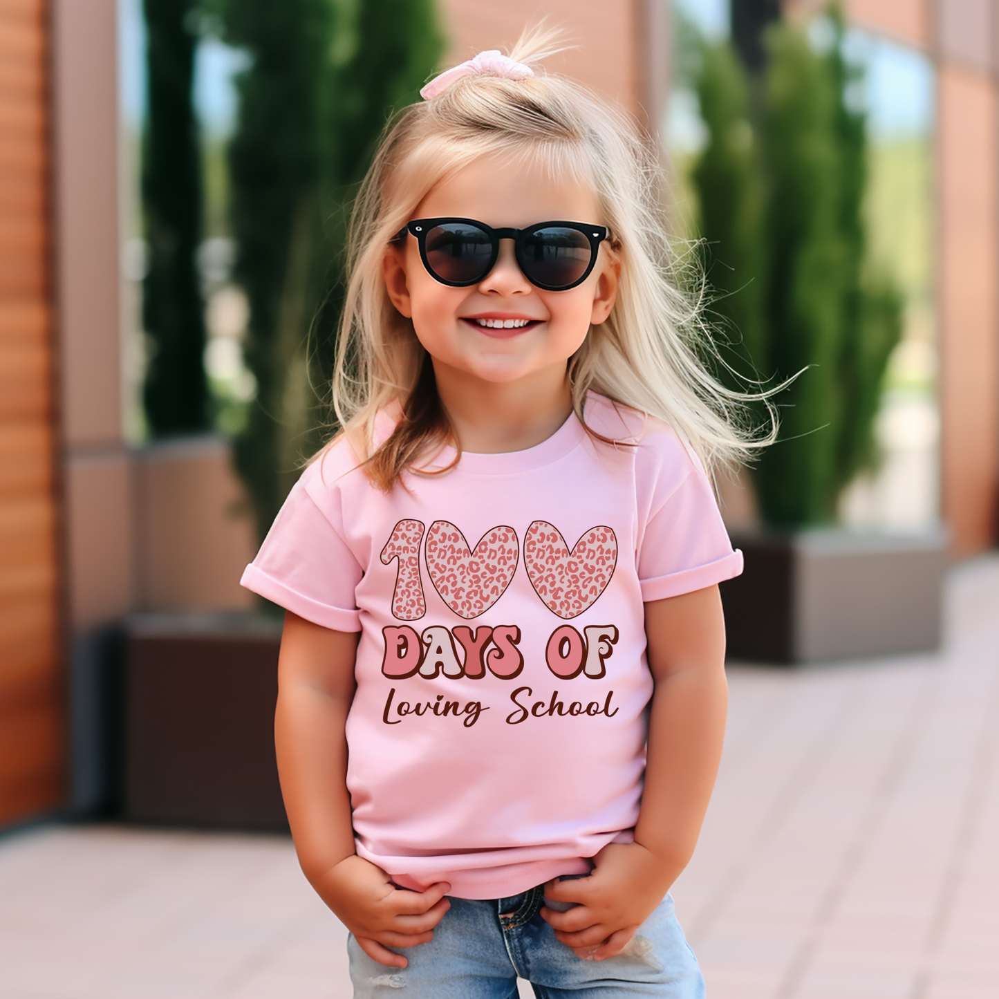 101 Days of School Leopard Hearts