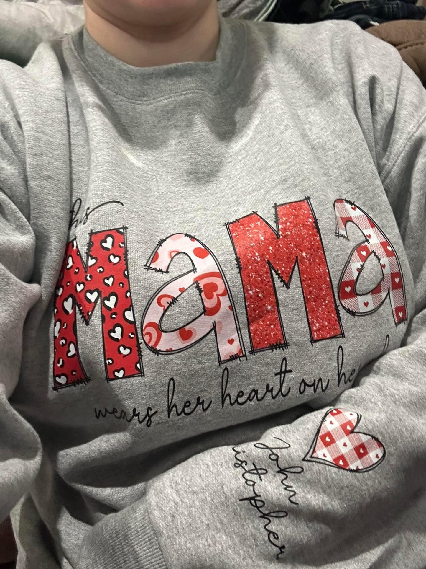 Mama Wears Heart on Sleeve