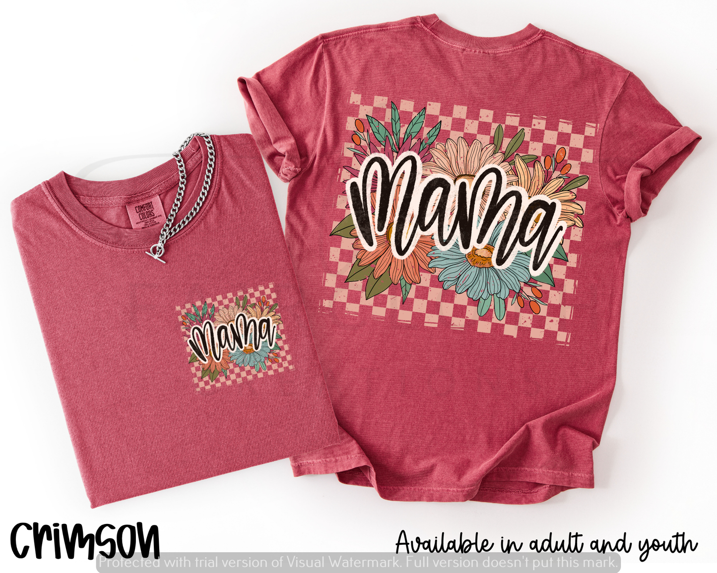 Mama with Flowers and Checkered Back