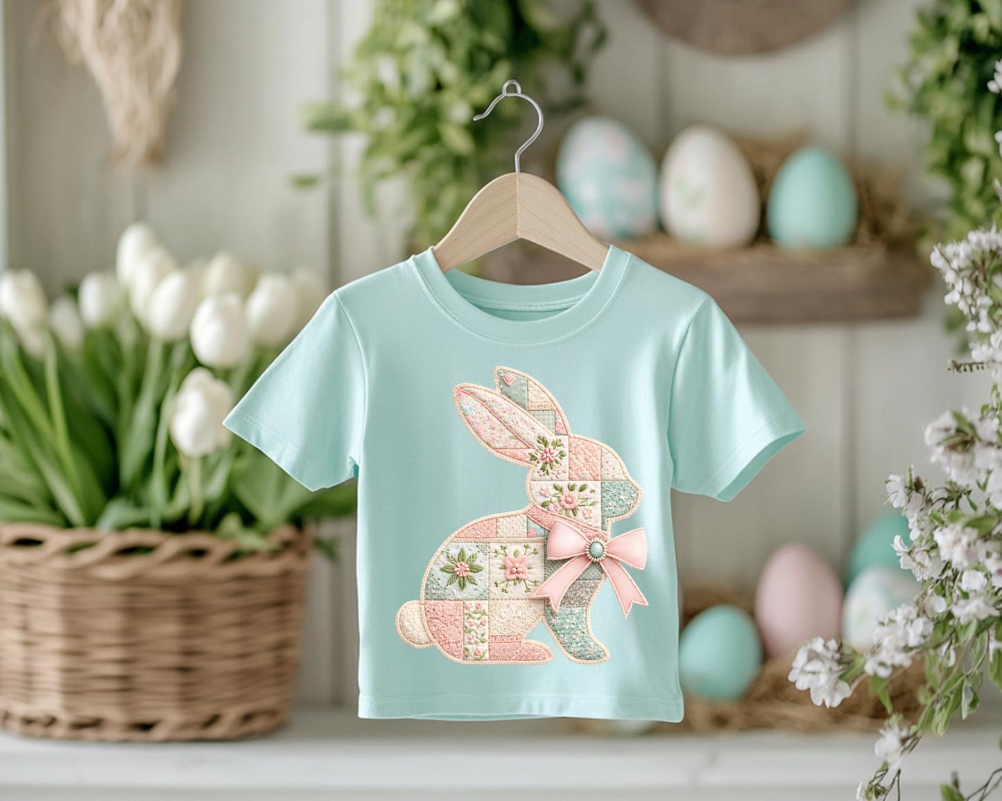 Patchwork Pink Floral Bunny