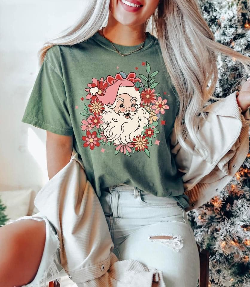 Santa with Floral Back