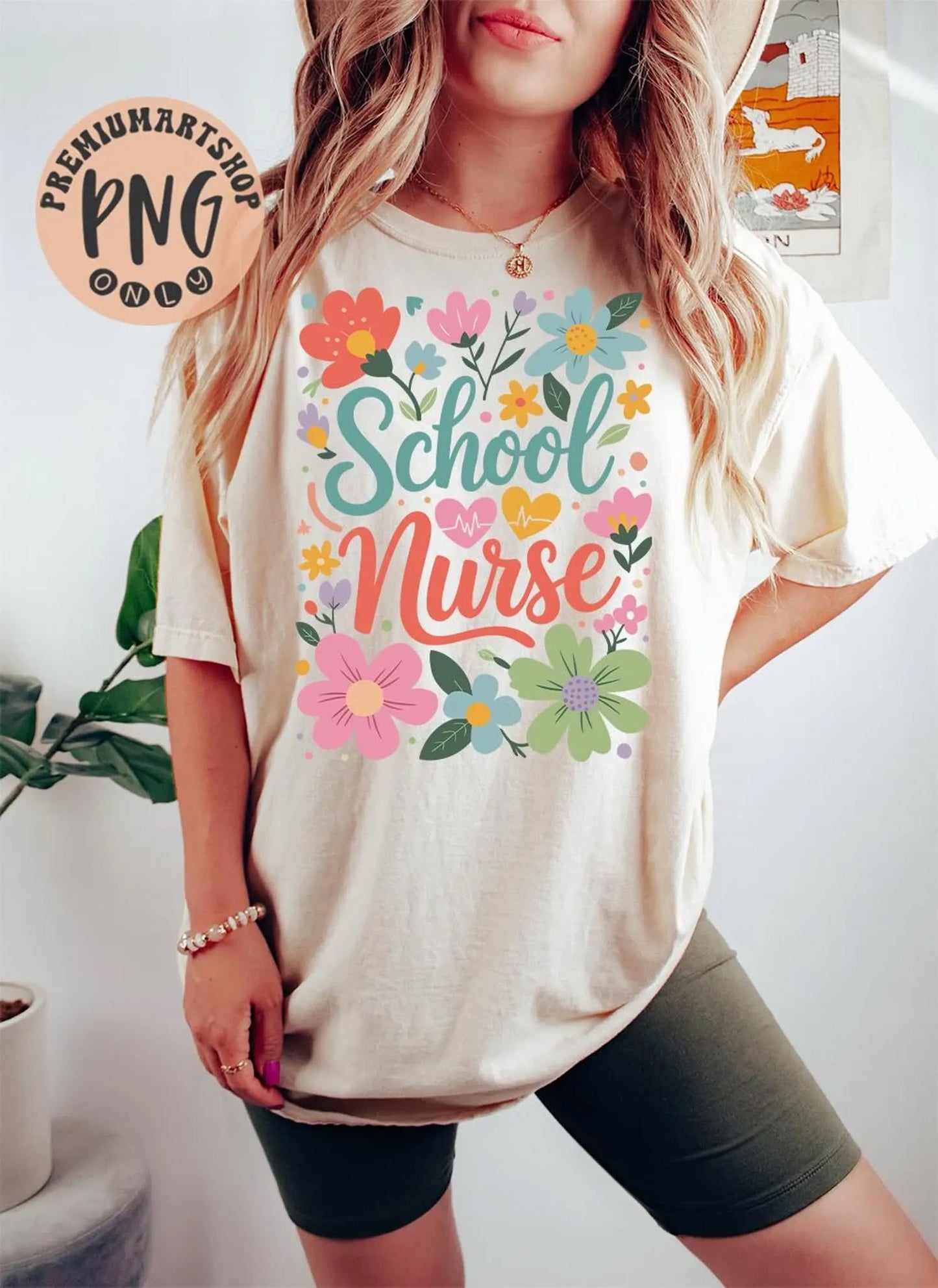 School Nurse with Flowers