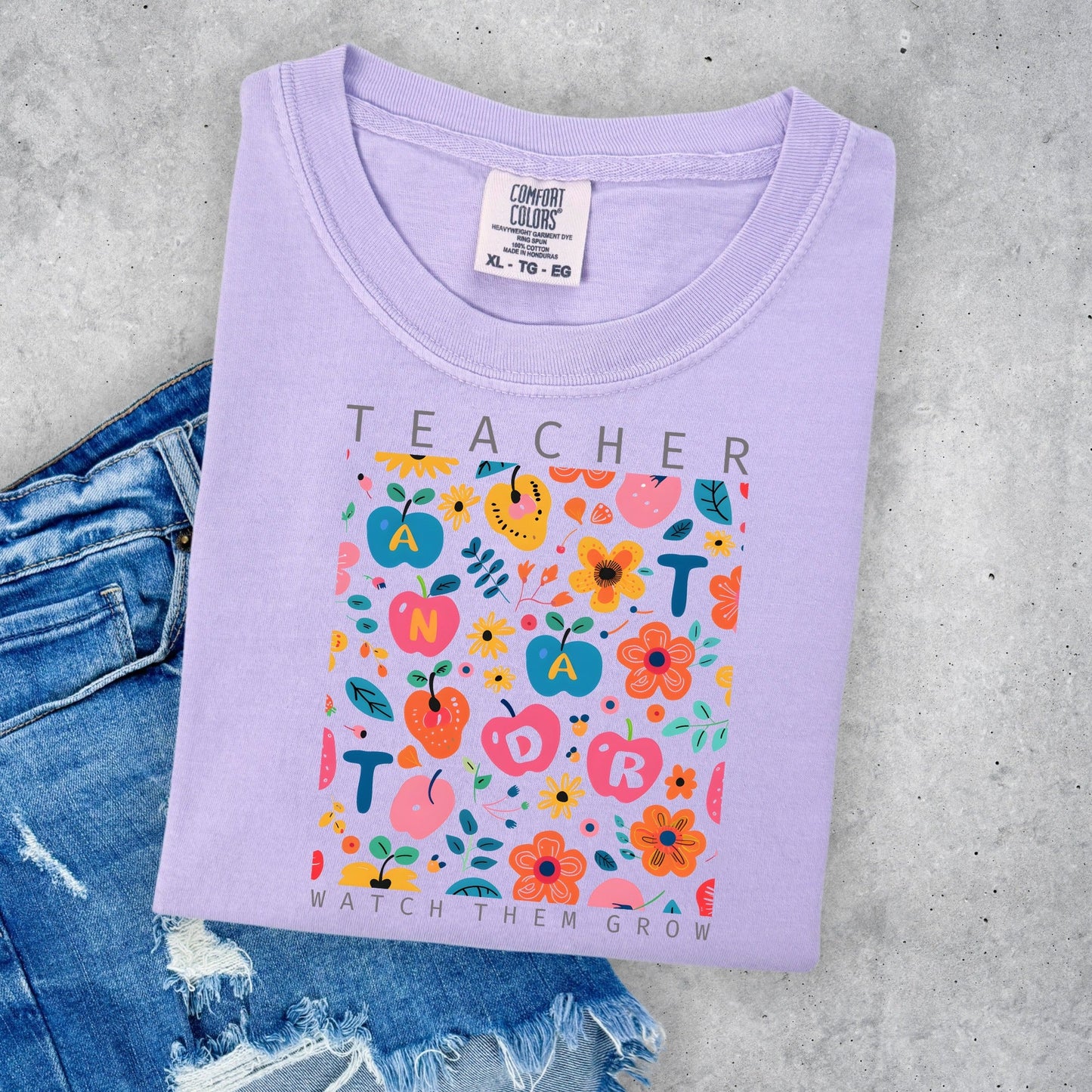 Teacher with Apple and Flower Square Collage