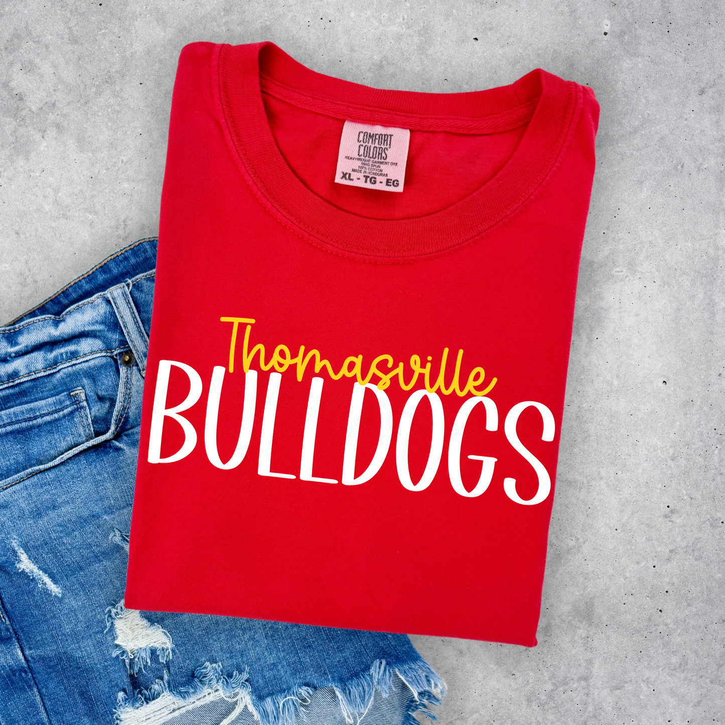 Thomasville Bulldogs- Preppy- Yellow and White