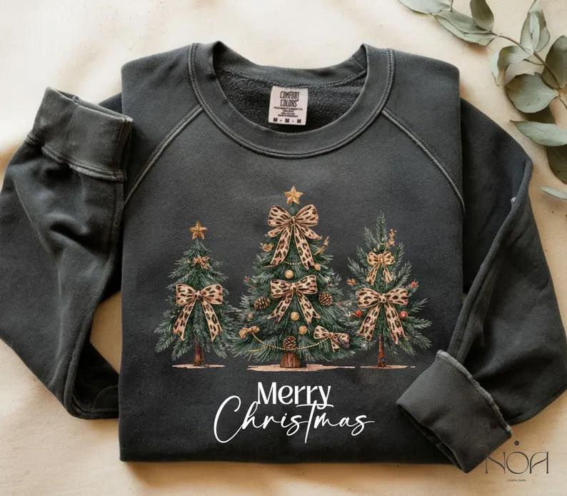 Three Christmas Trees with Leopard