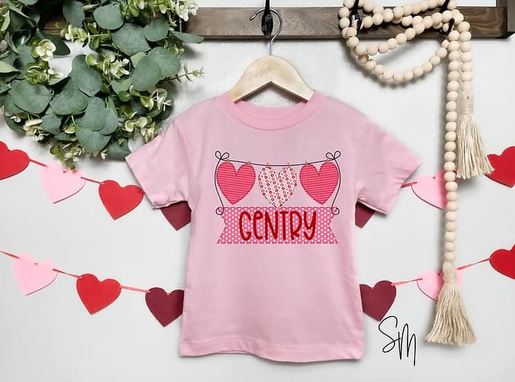 Trio Hearts with Polkadot Name