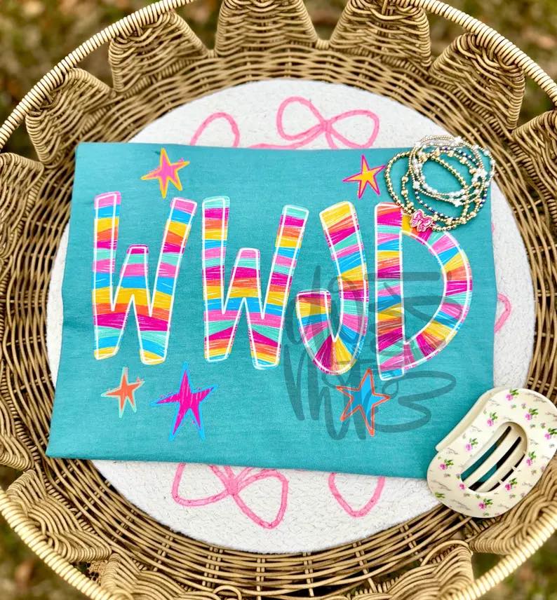 WWJD Striped Rainbow