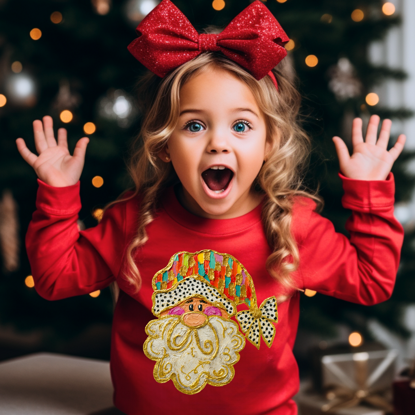 Watercolor painted Santa