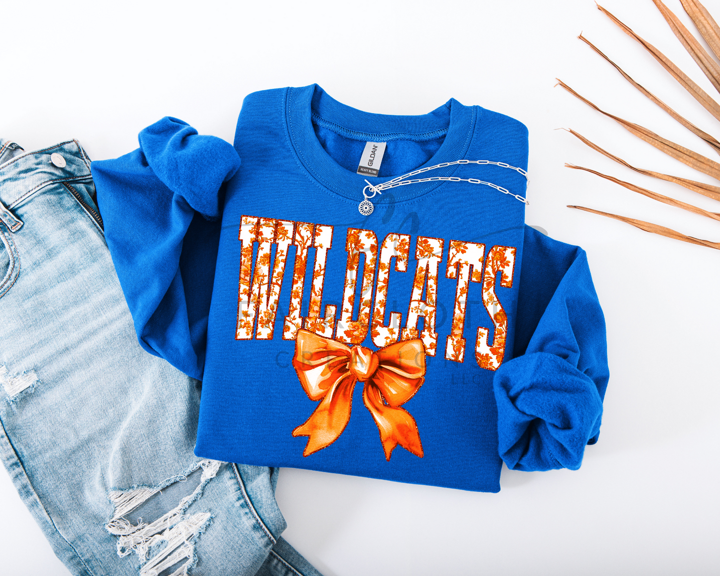 Wildcats Orange Floral with Bow