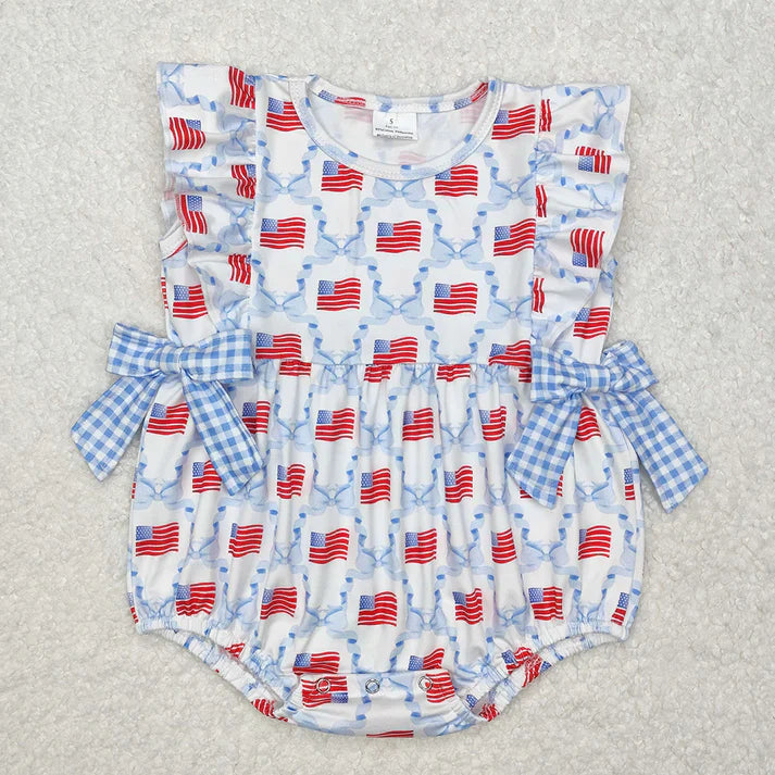 American Flag with Bows Bubble