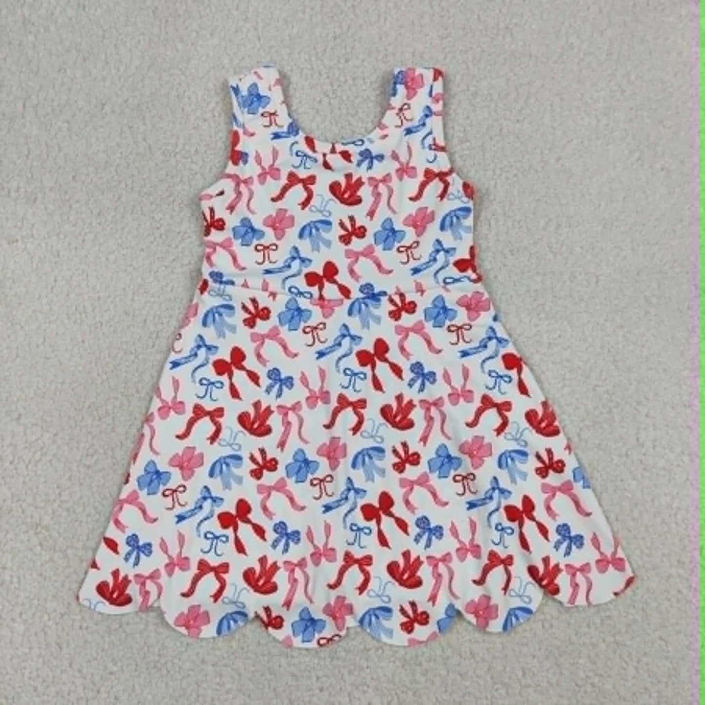Patriotic Bow Scallop Active Dress