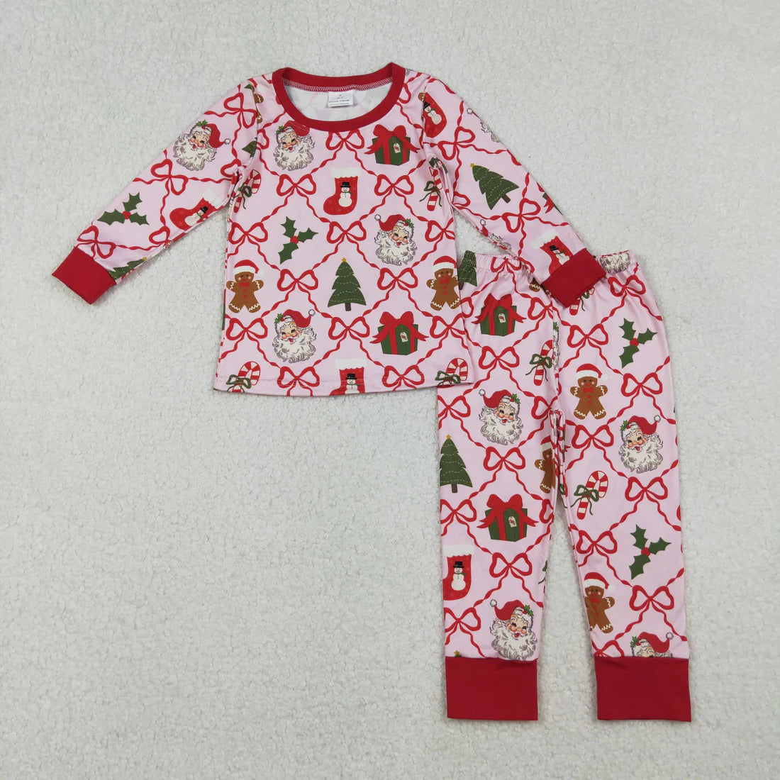 Pink Santa with Bows PJ Set