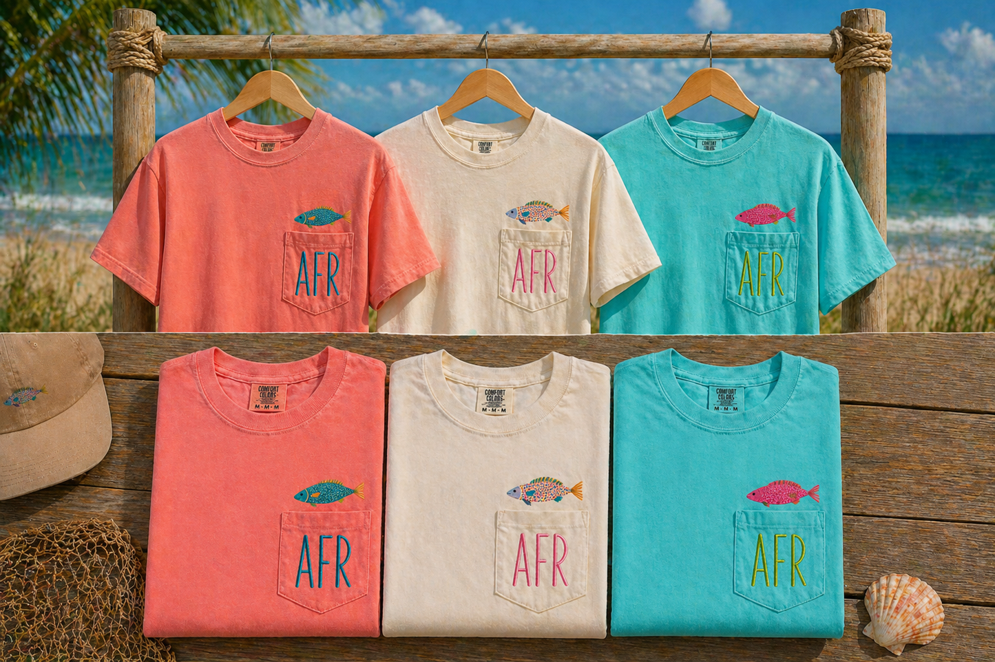 Preppy Fish Embroidered Pocket with Monogram
