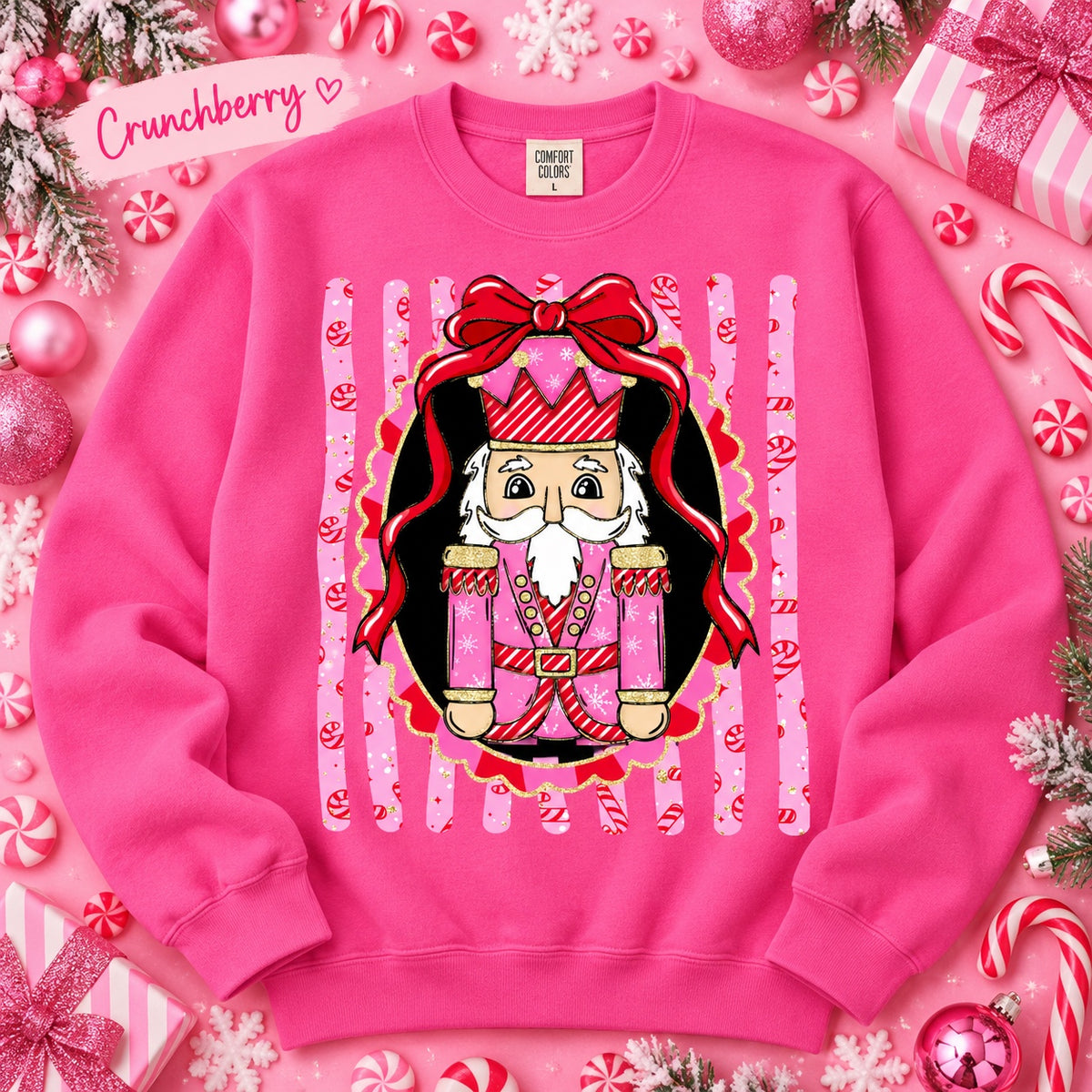 Pink Nutcracker Christmas Portrait Graphic Tee