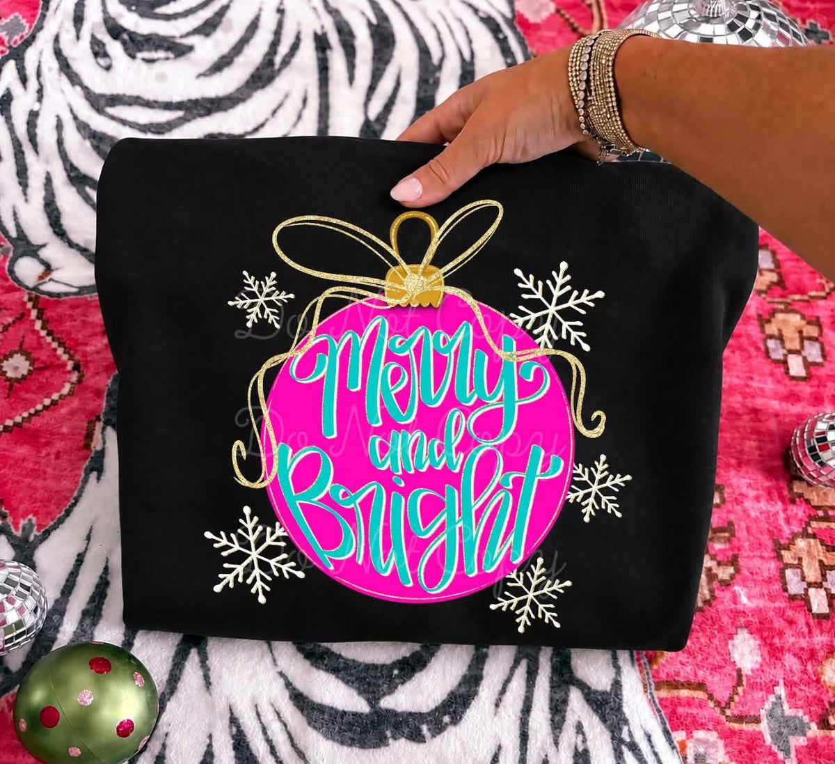Merry and Bright Ornament Graphic Tee