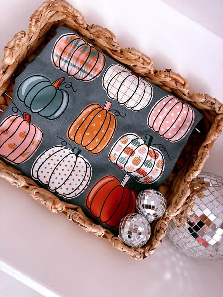 Patchwork Pumpkins Fall Graphic Tee