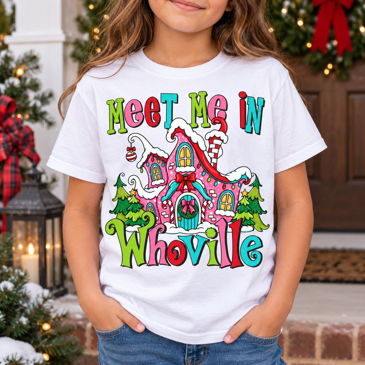 Meet Me in Whoville white tee model