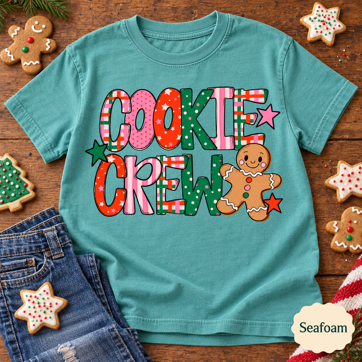 Cookie Crew Gingerbread Graphic Tee — Seafoam