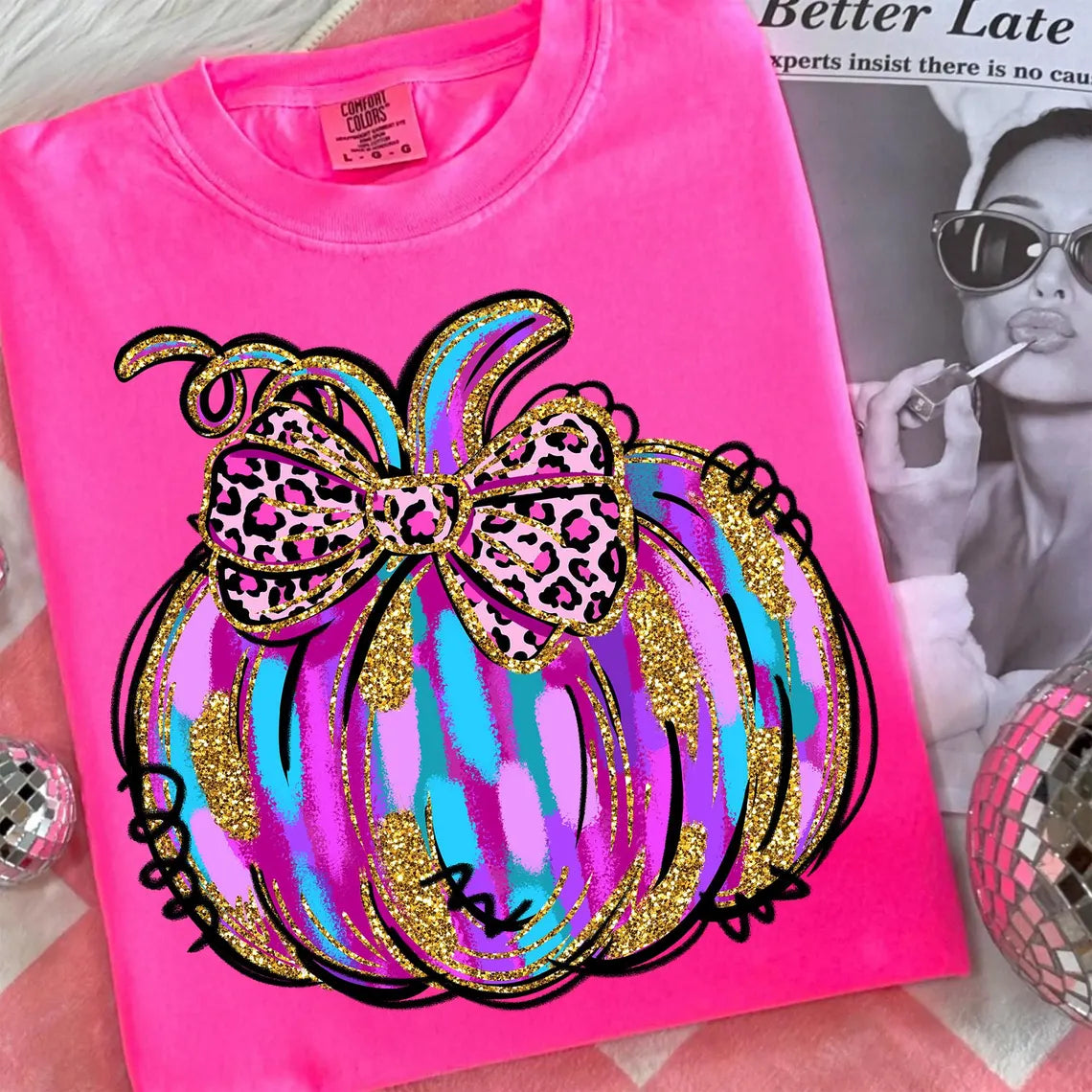 Neon Colored Watercolor Pumpkin