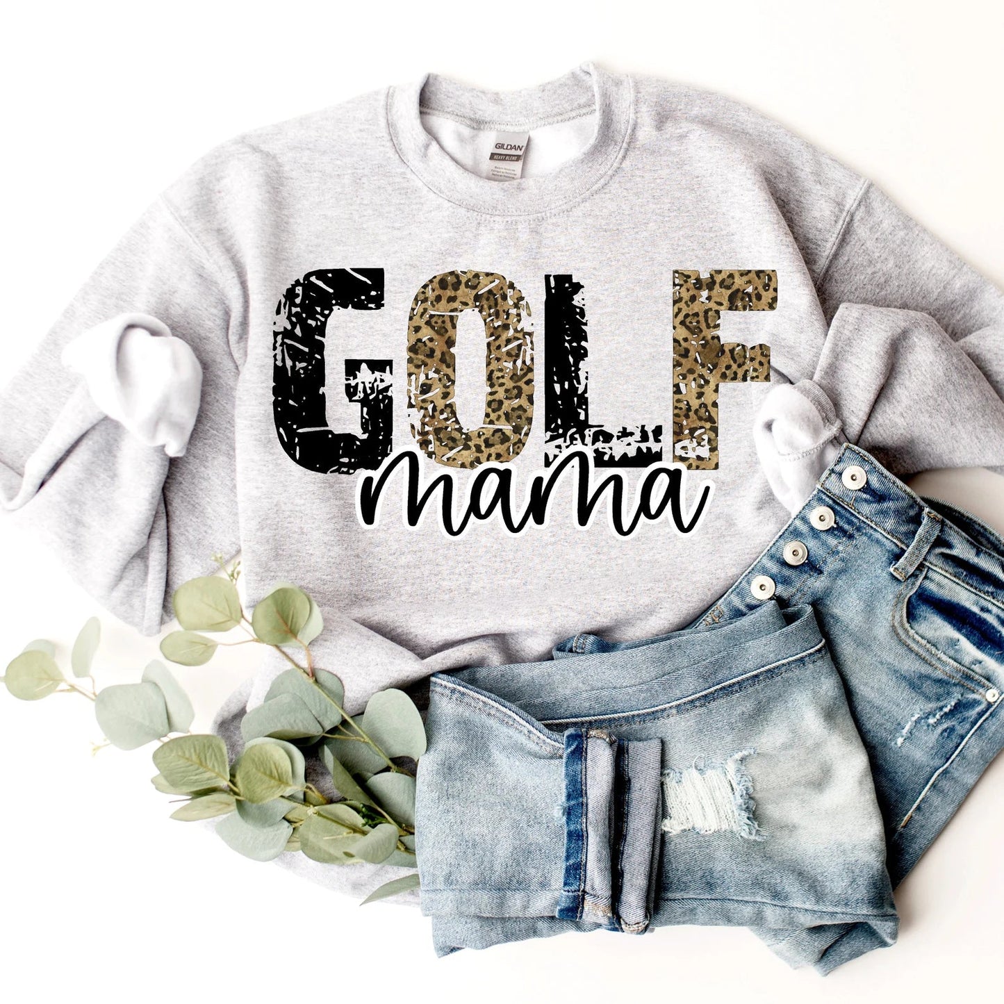Distressed Leopard Golf Mama