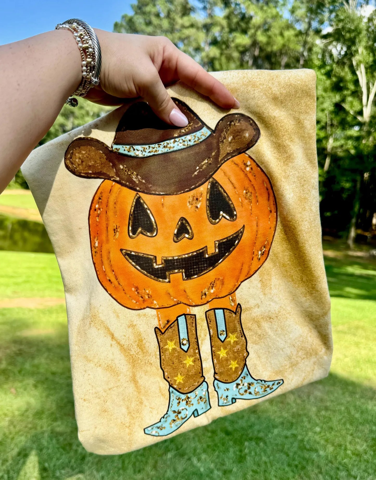 Pumpkin with Cowboy Hat and Boots