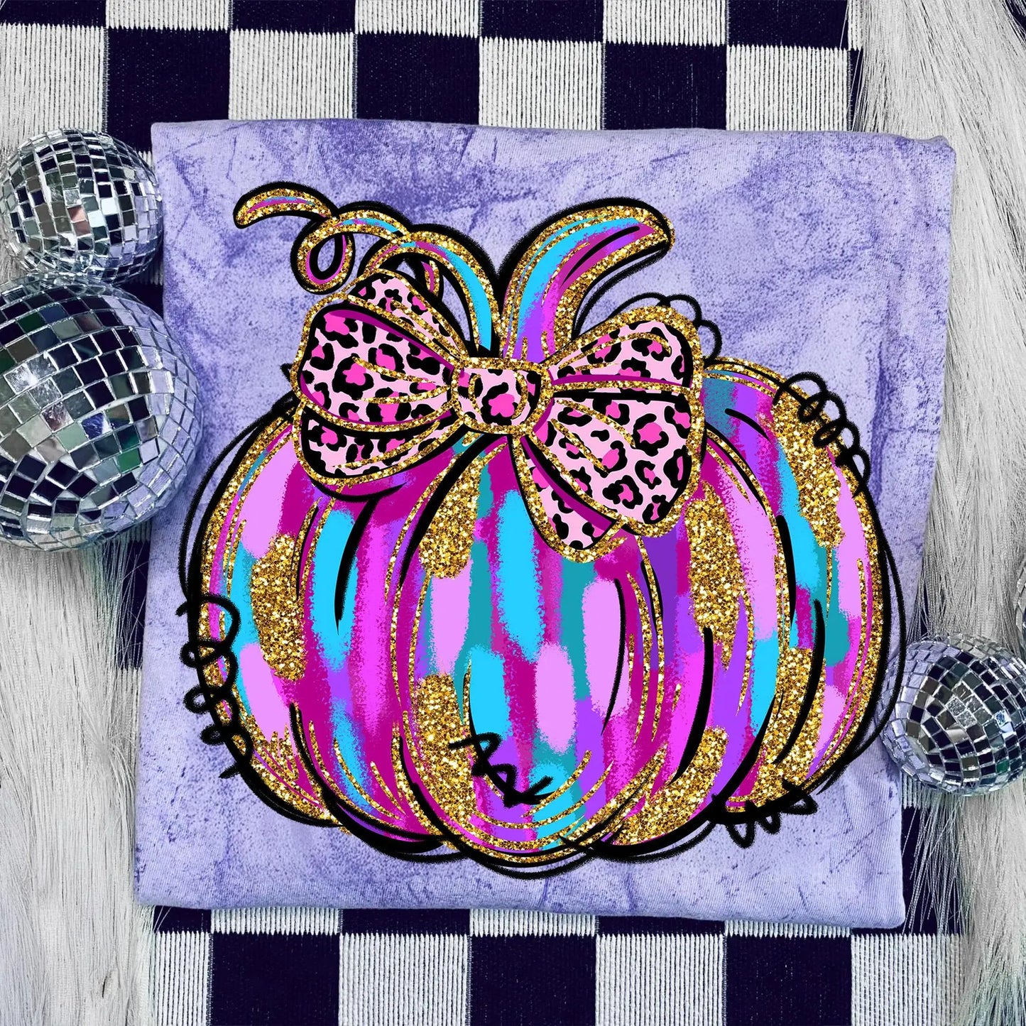 Neon Colored Watercolor Pumpkin