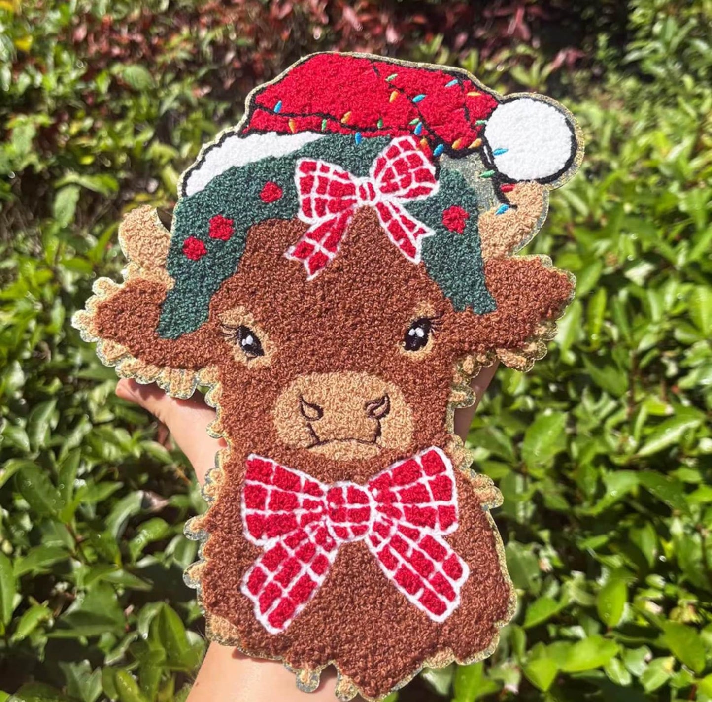 Christmas Shaggy Cow Chenille