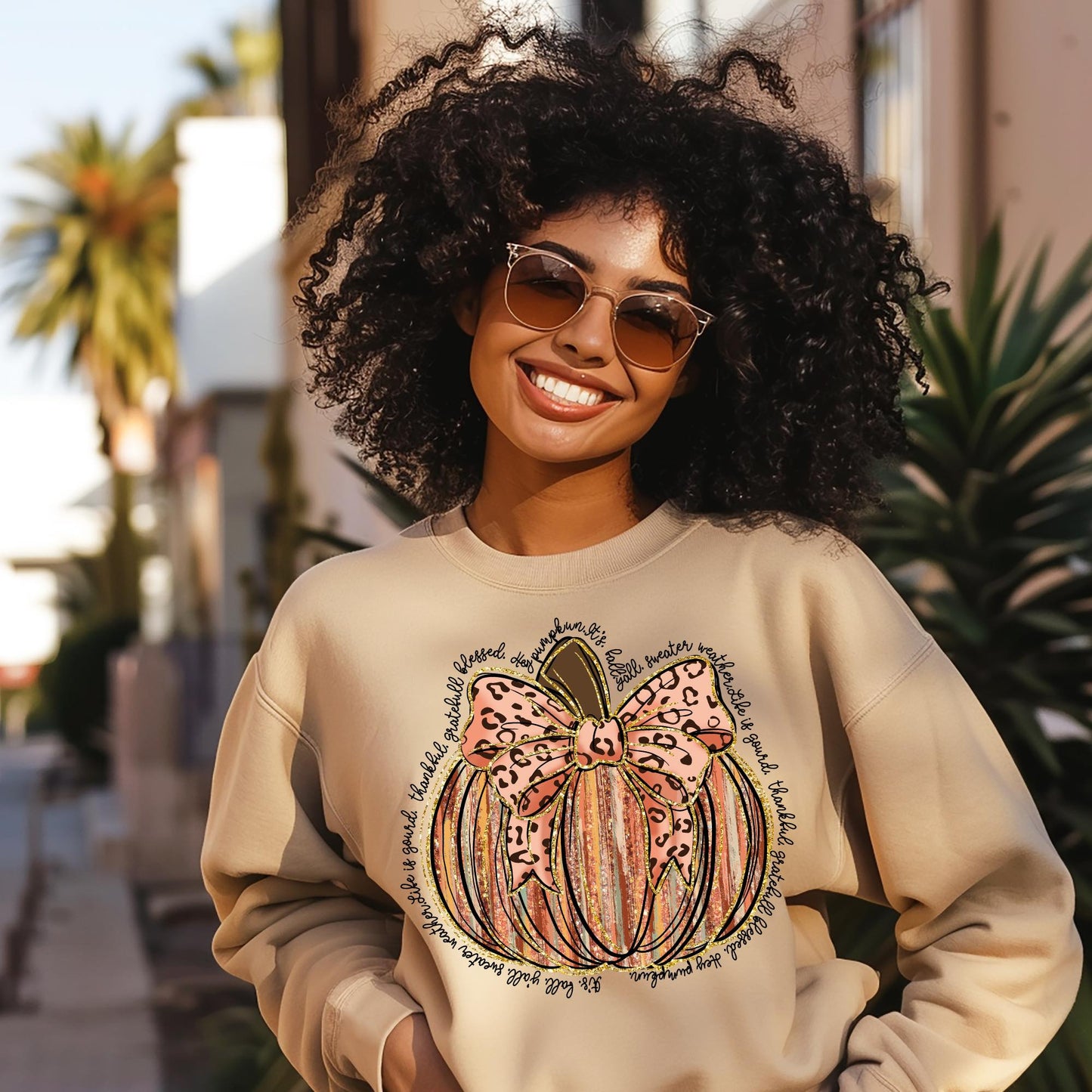 Watercolor Pupkin with Words Wrapped