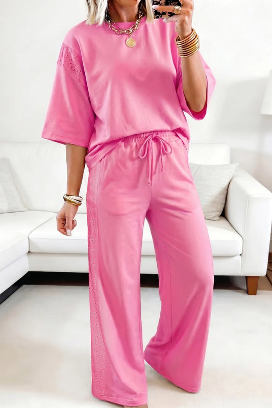 Sachet Pink Patchwork 2pc Pant Set