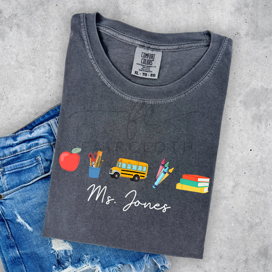 Personalized School Supplies Tee
