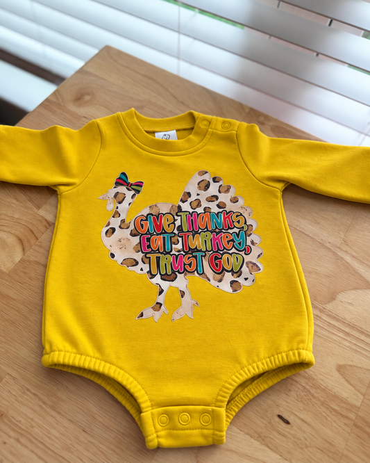 RTS- Leopard Turkey Sweatshirt Bubble
