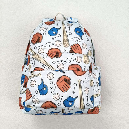 Baseball Gloves Hat Light Blue Backpack