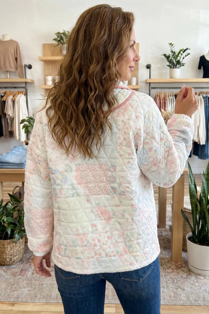 Multicolor Floral Quilted Sweatshirt