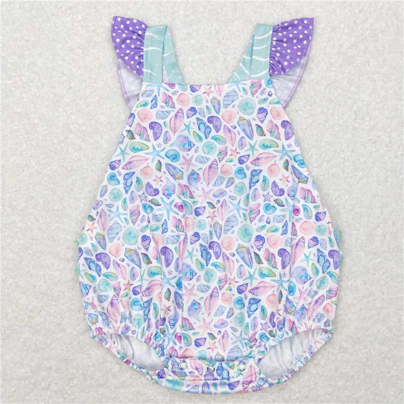 Ocean Seashells Purple and Blue Bubble