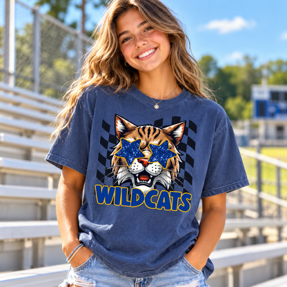 Checkered Flag Wildcats with Stars
