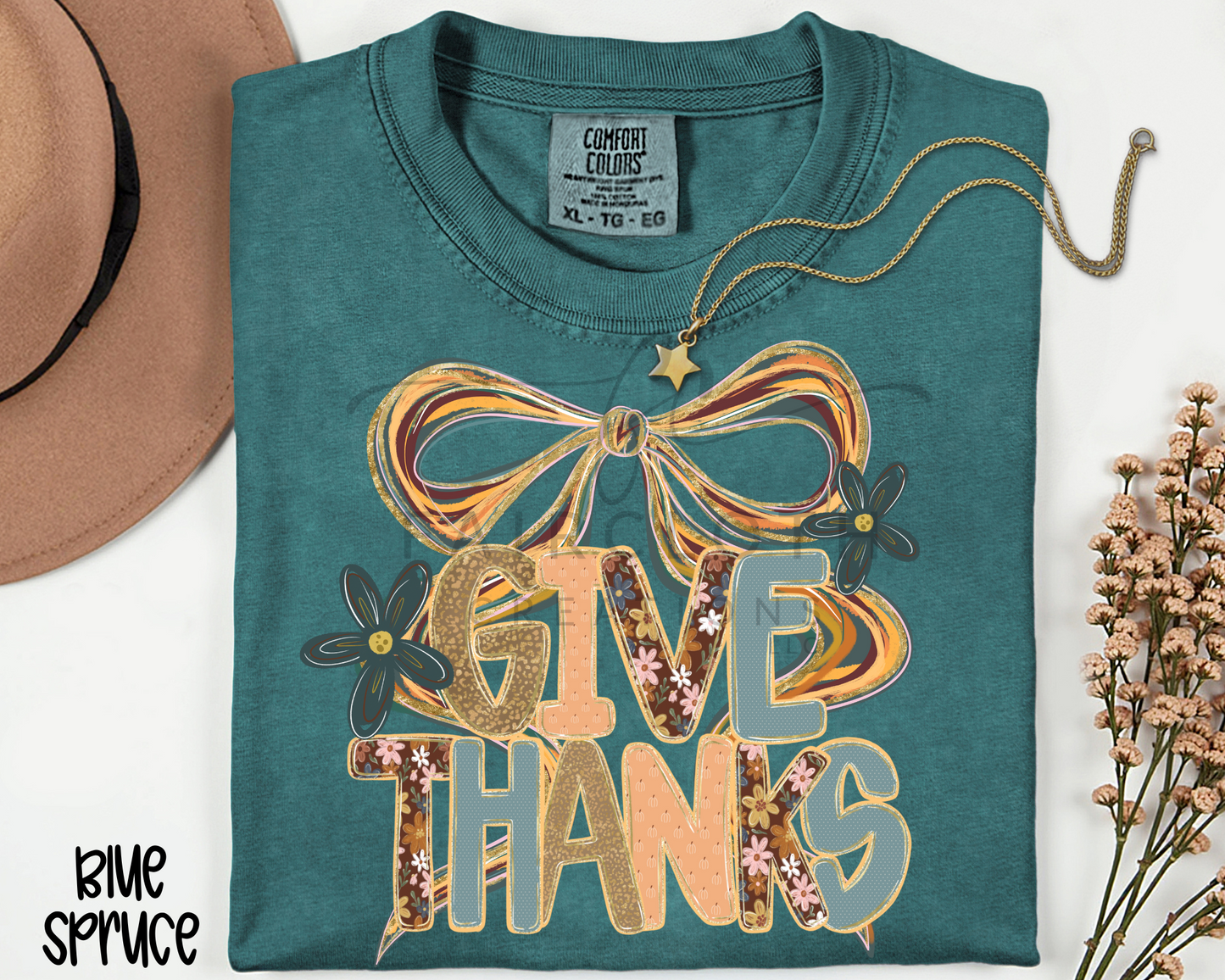 Give Thanks Watercolor Bow
