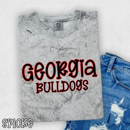 Georgia Bulldogs Pop Name with Outline