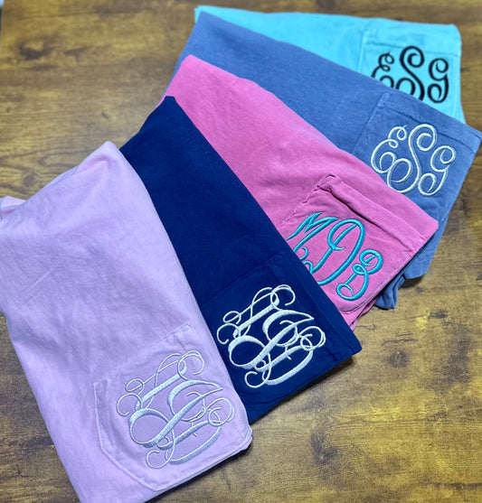 Embroidered Monogram- Regular and Pocket