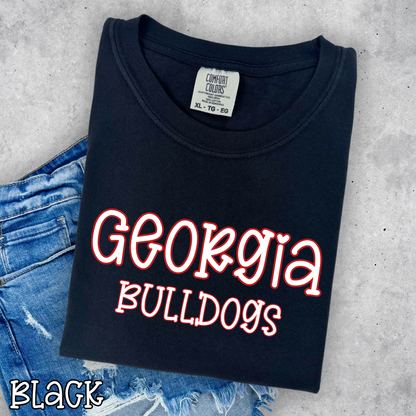 Georgia Bulldogs Pop Name with Outline